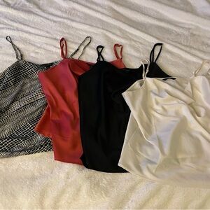 Set of 4 banana republic tanks - Black, Red, White, and Snake Print
